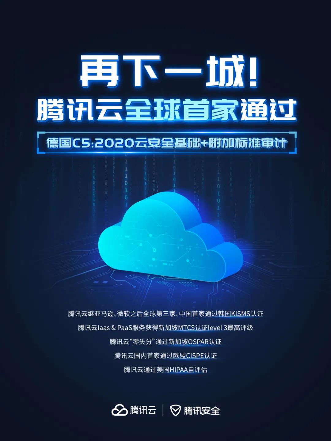 腾讯云率先通过德国C5:2020标准审计